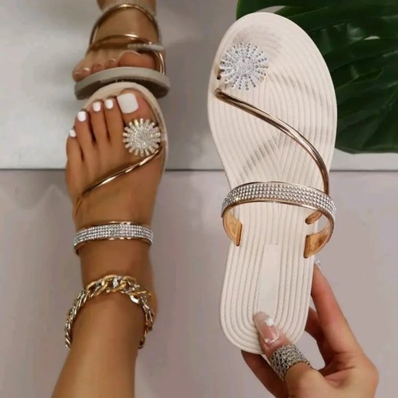 Shoes - Gold Diamond Sandals